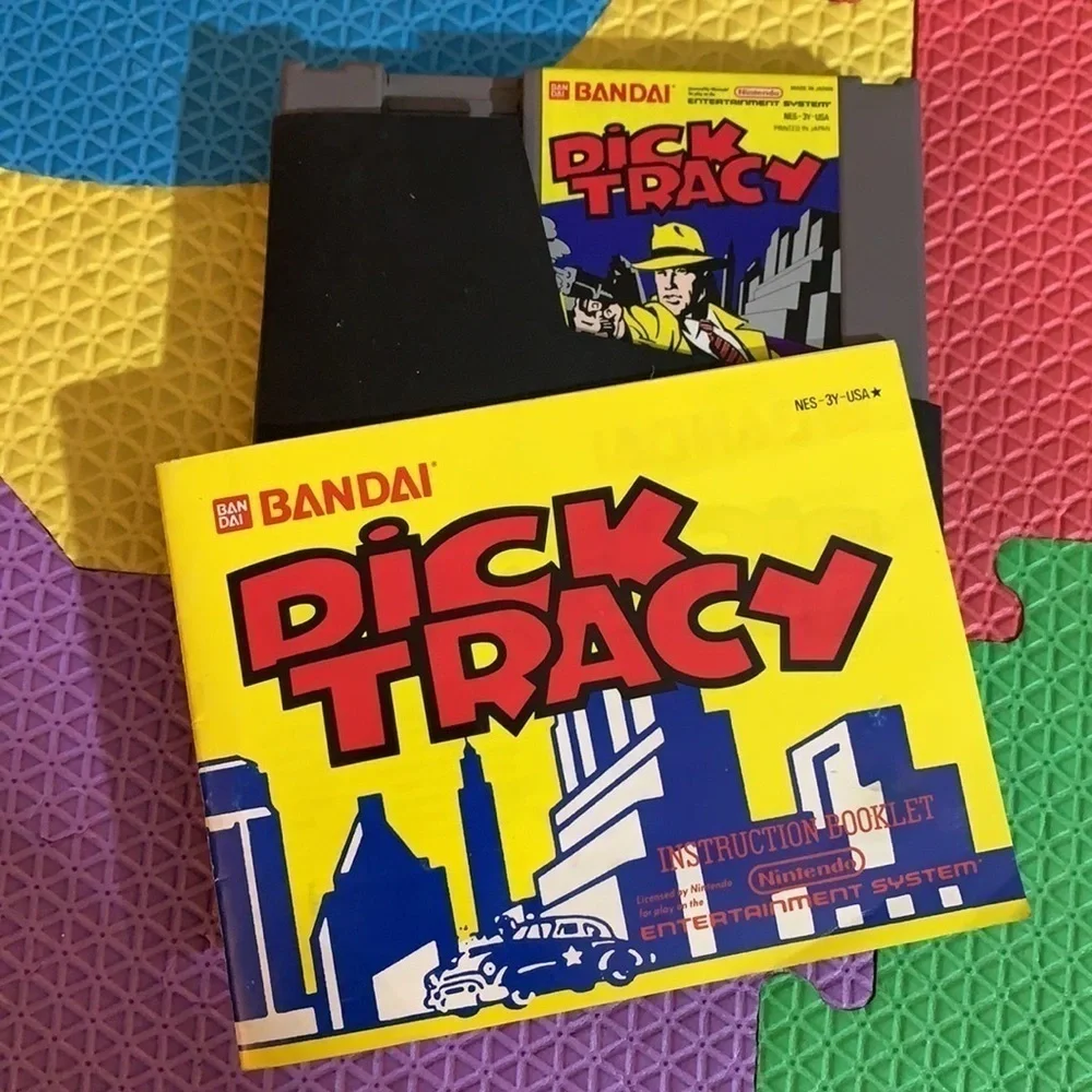 Vintage 1985 Nintendo dick Tracy game by Bandai NES 3Y USA with instructions